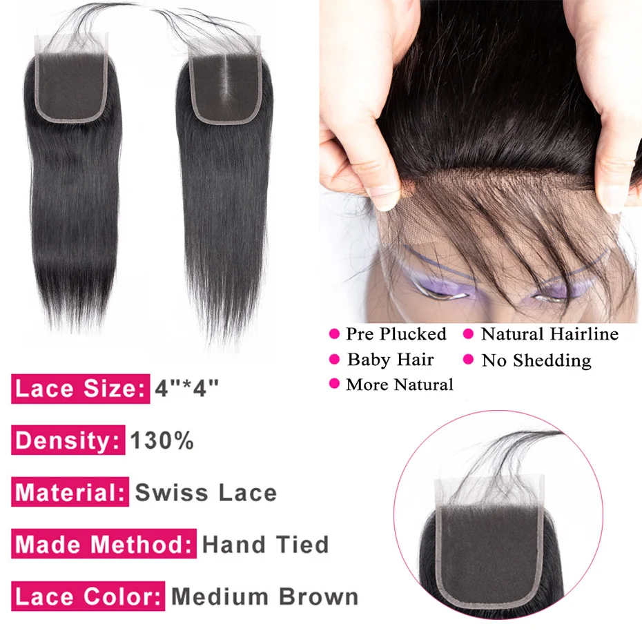 Ably Hair Extentions Peruvian Hair Bundles With Closure Remy Straight Human Hair 3 Bundles With Lace Closure Natural Color#1B Ably Hair Extentions Peruvian Hair Bundles With Closure Remy Straight Human Hair 3 Bundles With Lace Closure Natural Color#1B