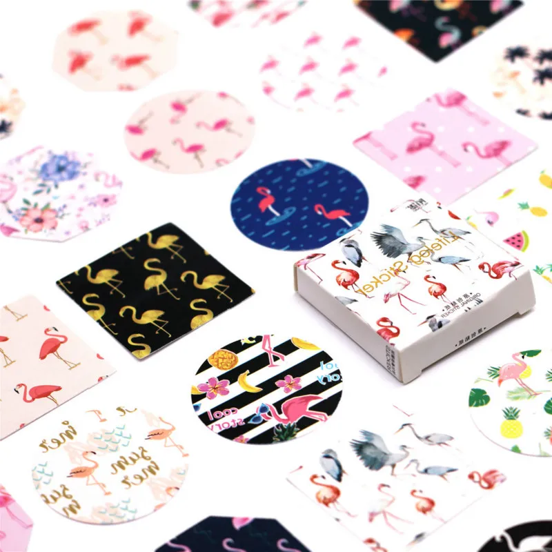 

Hot Sale Flamingo Washi Tape Decorate Washi Masking Tape Set Japanese Diy Scrapbooking Sticker Office Adhesive Tape