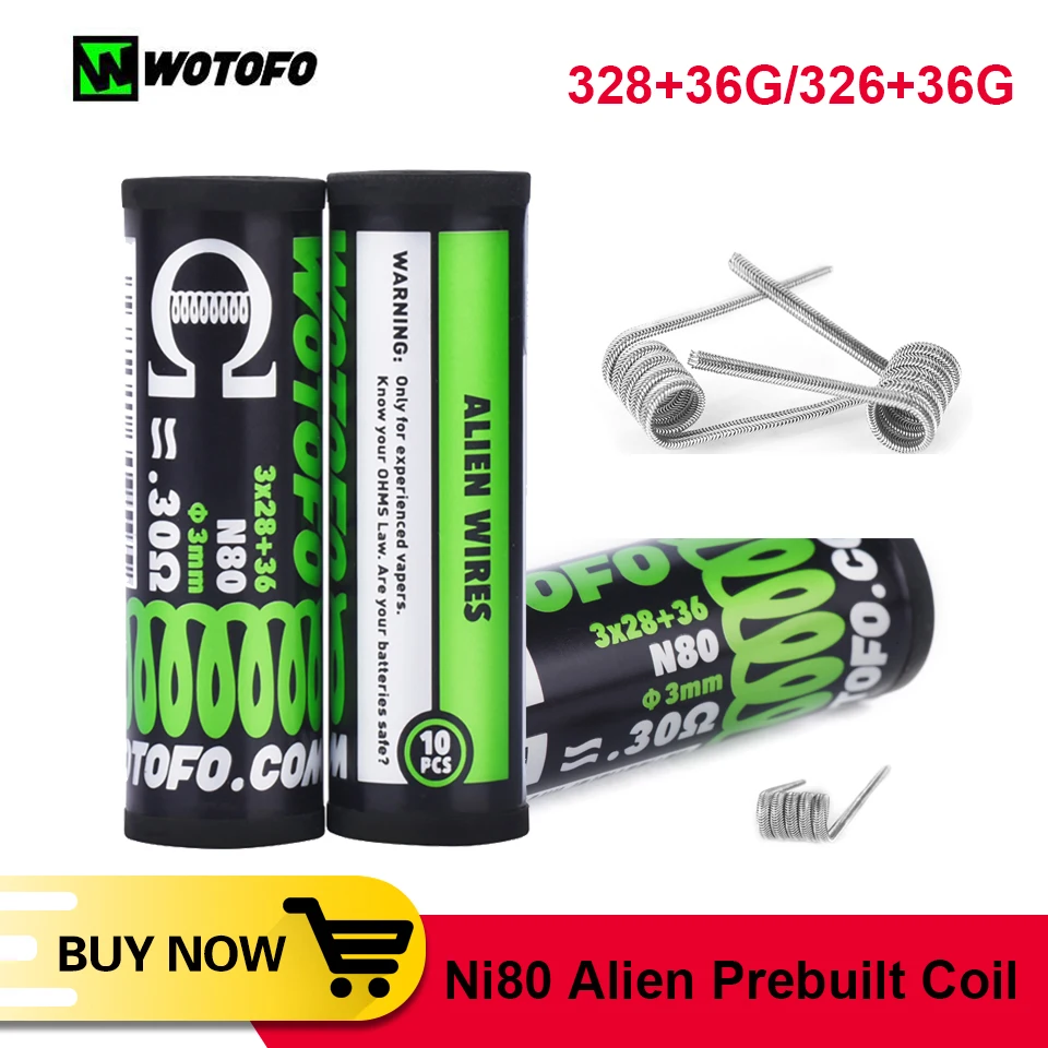 Катушка для папы 10 шт./трубка Wotofo Ni80 Alien предварительно собранная катушка DIY
