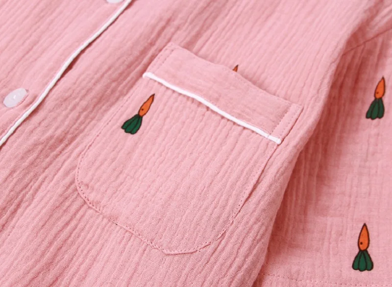 women cotton short sleeve pajamas sets (4)