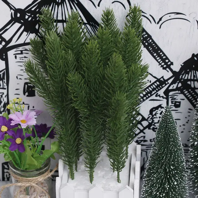 10Pcs Artificial Flower Fake Plants Pine Branches Christmas Tree For 10Pcs Artificial Flower Fake Plants Pine Branches Christmas Tree For Christmas Party Decorations Xmas Tree Ornaments Kids Gift - 10Pcs Artificial Flower Fake Plants Pine Branches Christmas Tree For