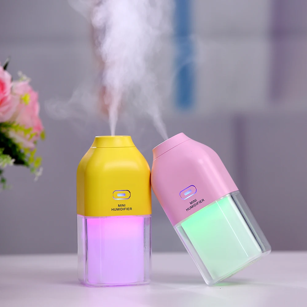 

1200MA Rechargeable Built-in Lithium Battery USB Air Humidifier with Colorful LED Mood Lamp Ultrasonic Water Fogger Atomizer