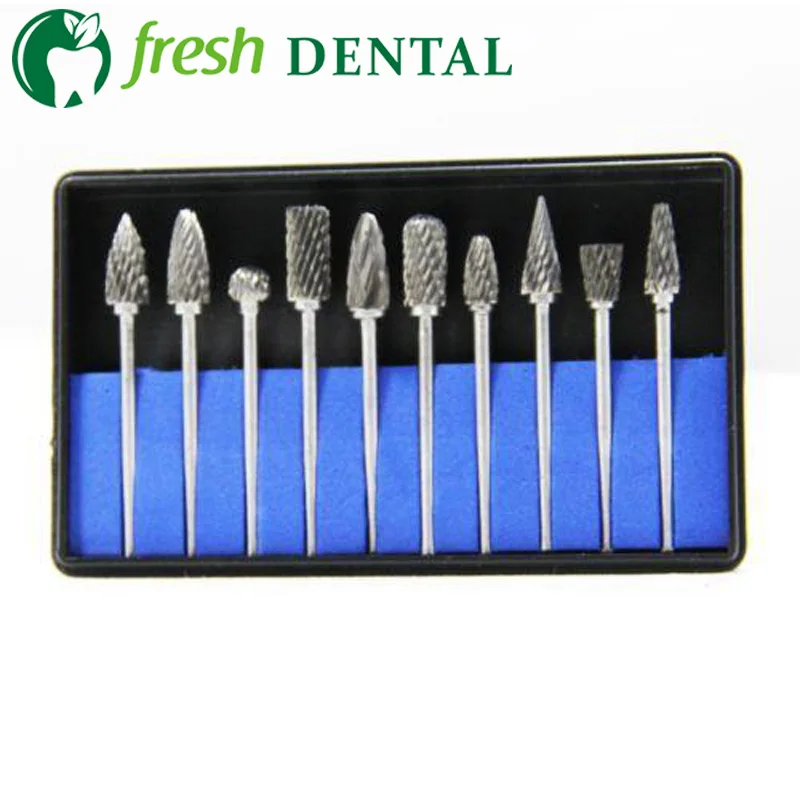 10Sets Dental Tungsten Carbide Burs Kits tungsten Dental milling