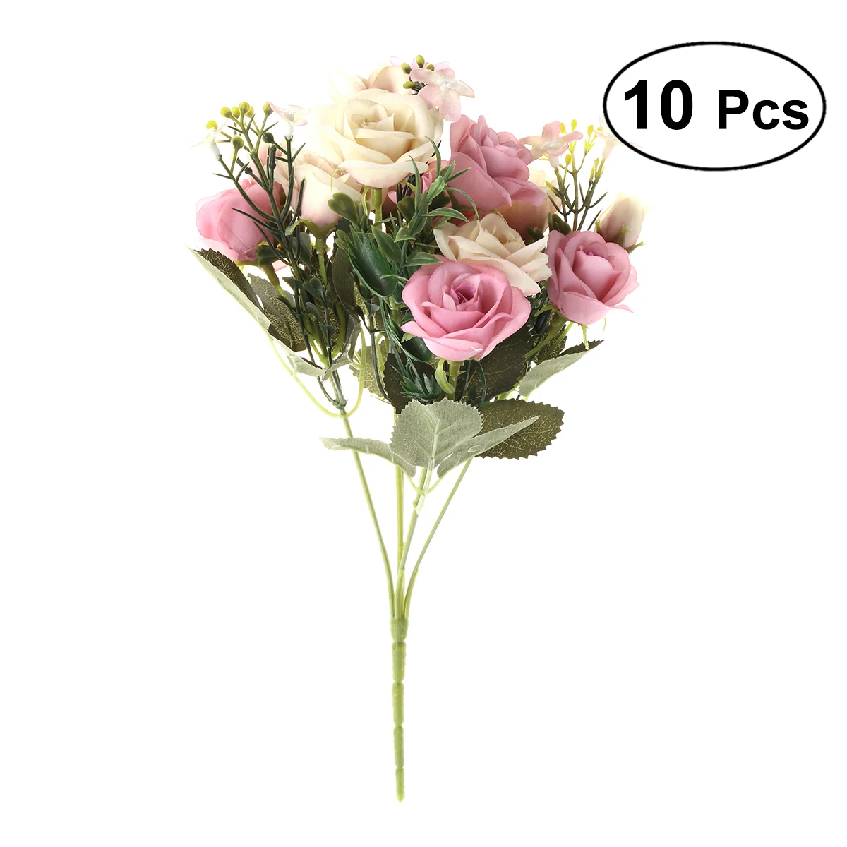 10 Pcs Artificial Rose Silk Single Stem Fake Plants Simulation Flowers