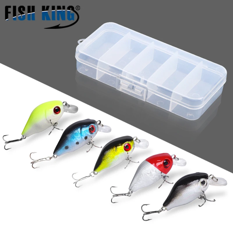 FISHKING 5 шт. набор рыболовной приманки черная плавающая приманка на пескаря Isca Crankbait