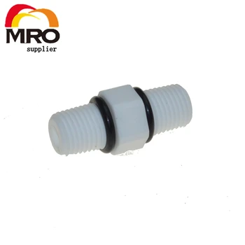 

1/4" 3/8 1/2 BSP Male Thread Nipple Joint Connection Fittings with Sealing Washer High Quality Plastic Connector ST050A