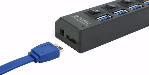 USB 3,0 концентратор 4 порта адаптер со светодиодным индикатором для ПК ноутбук скорость 5 Гбит/с