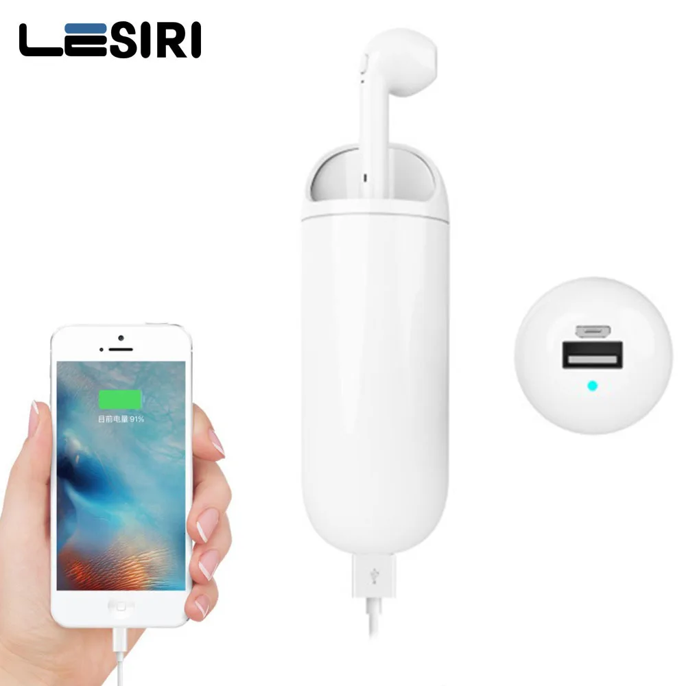 

LESIRI Wireless Bluetooth Earphone Mini Single Headset For HBQ I9 with 3300mAh Power Charge Phone And Headset Fit Android IOS