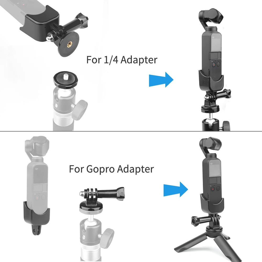 Расширение адаптер кронштейн для DJI Osmo карман 1/4 дюймовое винтовое крепление Кронштейн Держатель для DJI Osmo Карманный 3-осевой карданный стабилизатор