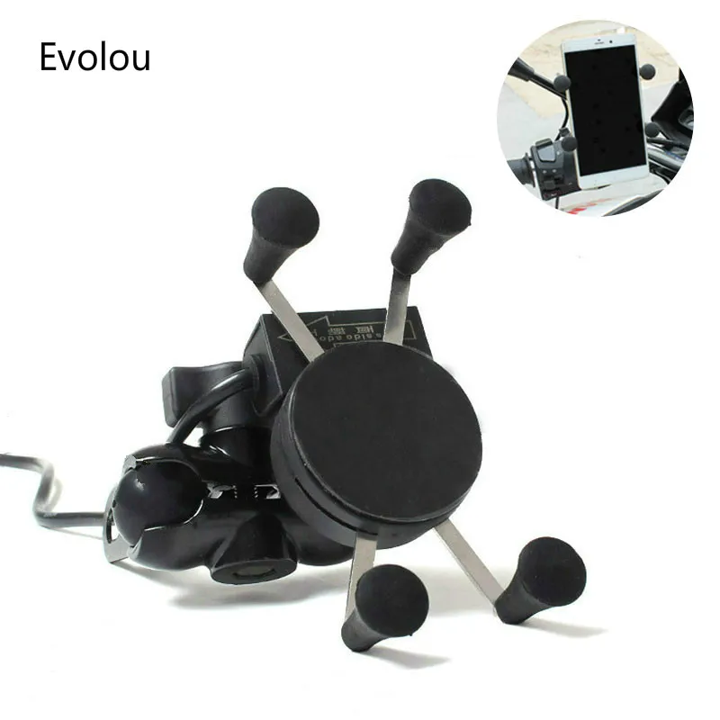 

Universal Motorcycle Charger Phone Holder Stand Motorcycle Mobile Support USB Charging Scooter for Samsung Huawei Iphone Xiaomi