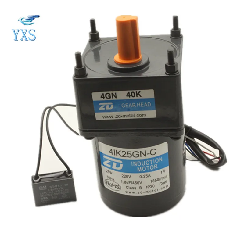 4IK25GN C 4GN40K с зубчатой головкой AC 220V 25W 50Hz 1250 об./мин. 1 8 мкФ 450V 0.25A мотор редуктор|motor