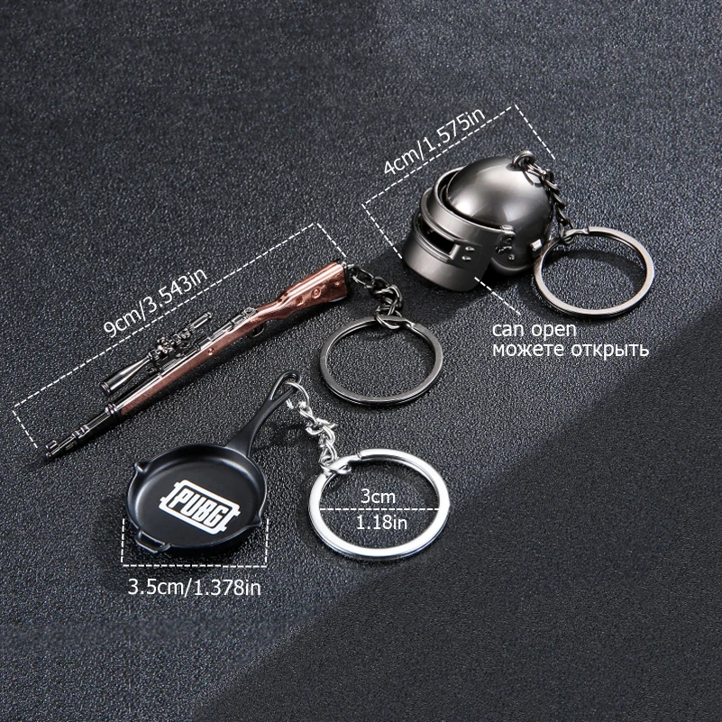 PUBG llavero campo de batalla llavero casco Pan 98 K pistola llavero joyería FPS juego Fans regalo llaveros mujer brelock