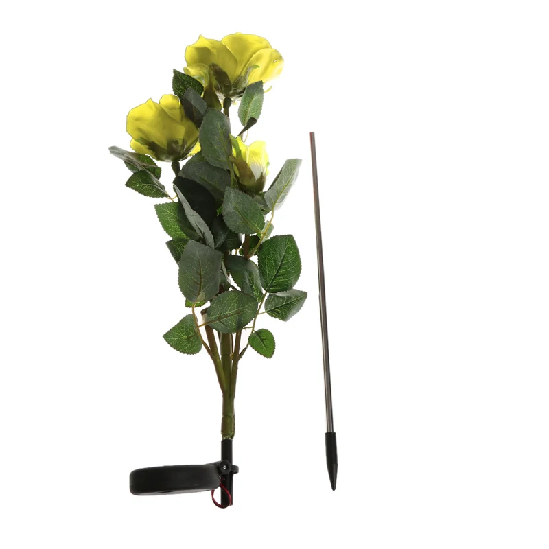 

Solar Powered 3 LED Rose Flower Garden Night Light Lamp Outdoor Party Decor