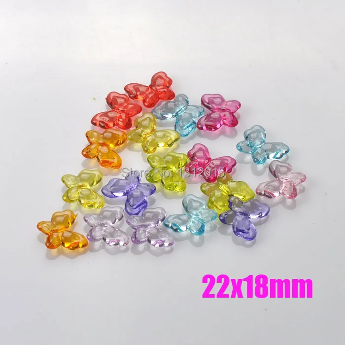 

Free Shipping! Diy 100PCs Mixed butterfly charm Acrylic Spacer Beads 22x18mm