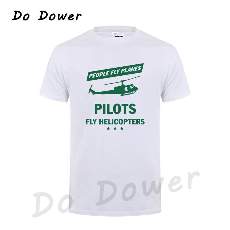 Летняя мужская футболка летающие самолеты летчики Летающие вертолеты летняя Модная хлопковая футболка с коротким рукавом и принтом Забавные топы - Цвет: White 7