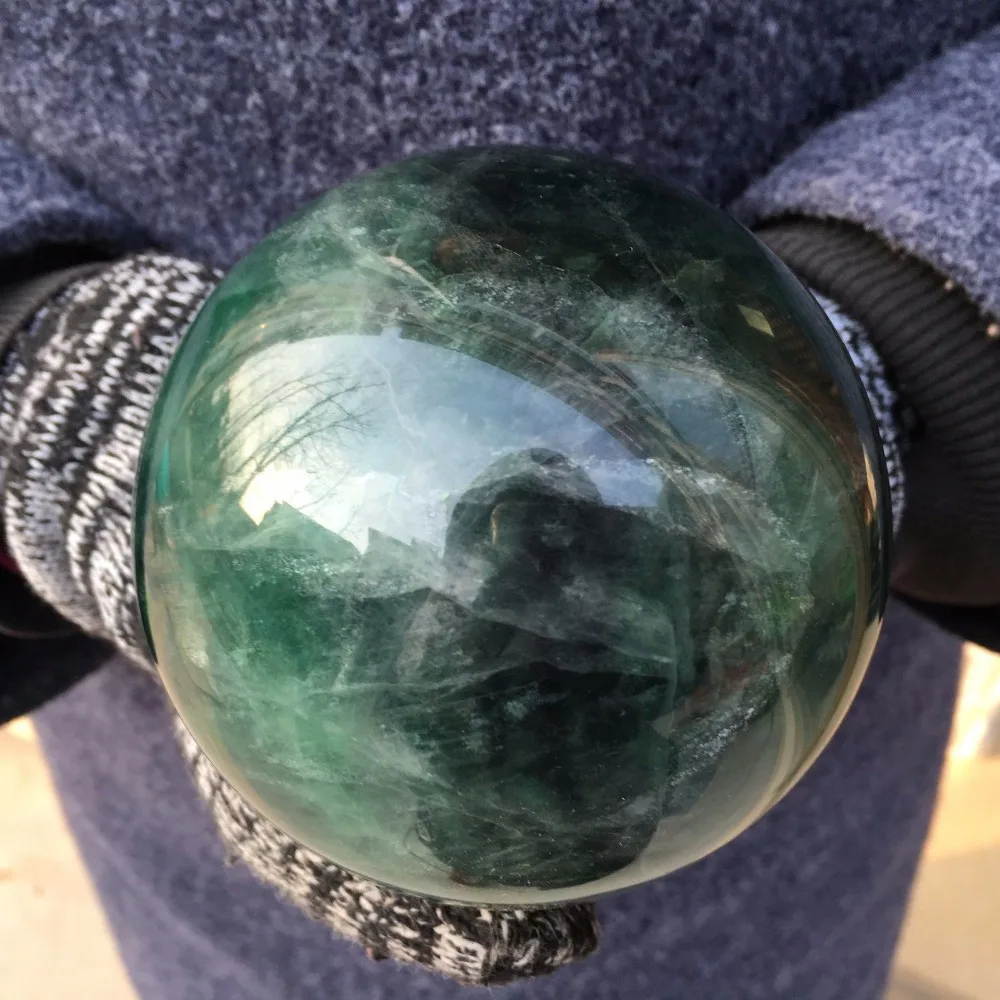 3.56LB природного флюорита Sphere Рок Кварц Хрустальный шар Исцеление натуральных камней и минералов 99 мм