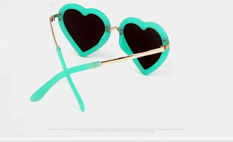 Модные детские солнцезащитные очки в форме сердца для мальчиков и девочек детские украшения для очков прекрасные Солнцезащитные очки в металлической оправе UV400 13-29YB