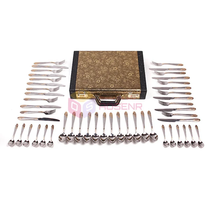 

48pcs 18/10 Stainless Steel Western Tableware Set Dinnerware Luxurious Luxury Knife Spoon Fork Cutlery Set