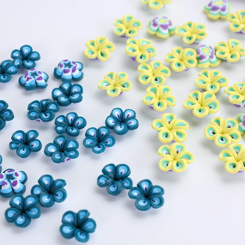 

100pcs/lot 11mm Small Fimo Retro Flower Beads Loose Spacer Beads Diy Necklace Bracelet Hair Jewelry Handicraft Making Materials