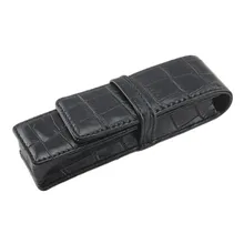 Роскошная черная кожаная сумка с узором «крокодиловая кожа», специальный чехол для ручки для двух ручек, авторучка, цена
