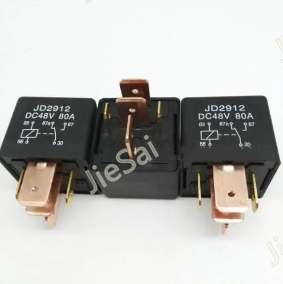 Высокое качество черный 4 pin 5 80A 12V/ 48VDC автомобильное реле и напряжение могут быть