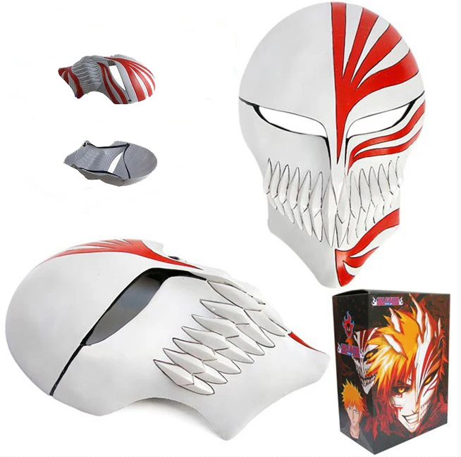 

Bleach cosplay Kurosaki Ichigo bankai Full Hollow Mask (red in white) - Freeshipping
