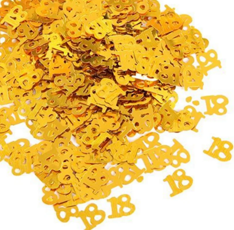 1 pack hot sale Age 18th Year Old Happy Birthday Party Decorations Number Digital 18 Colorful Glitz Sprinkle Confetti