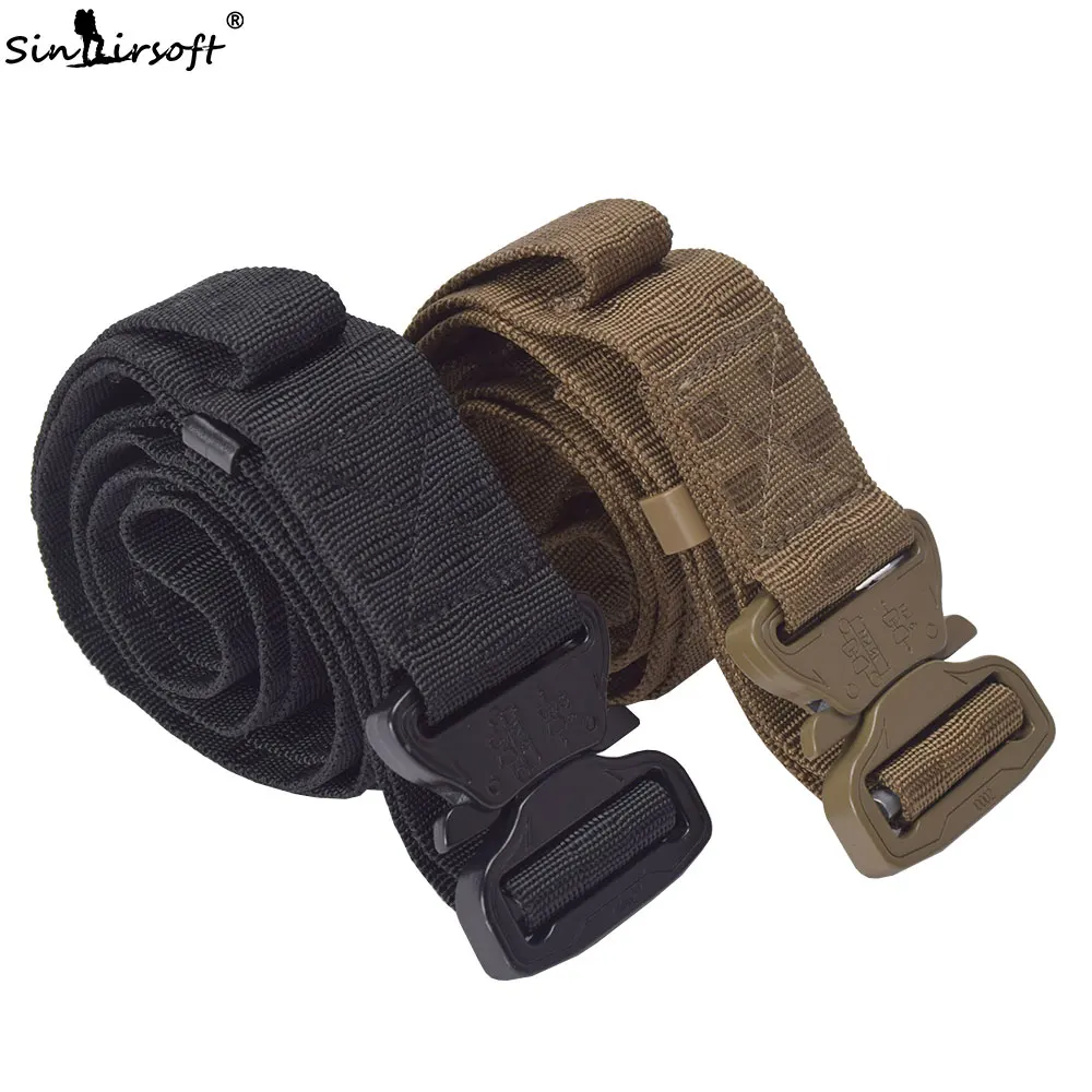 

SINAIRSOFT Military Tactical belt Nylon Training Equipement Combat Waist Shooting canvas Belt For Hunting Fishing Camping SA5207