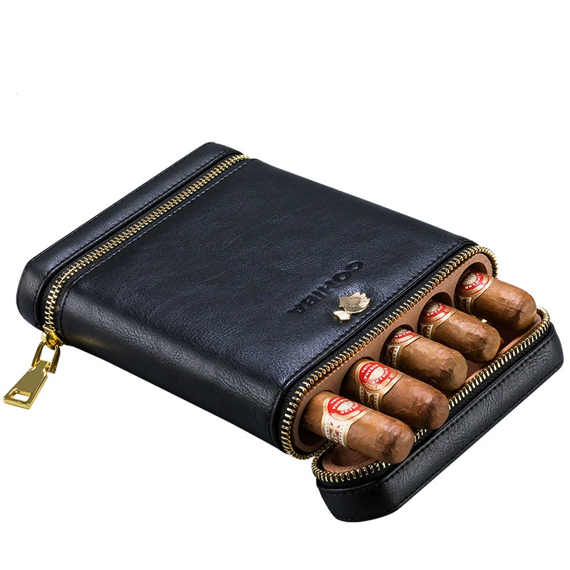 COHIBA роскошный портативный держатель для сигар Humifor твердый Кедр Дерево Кожа