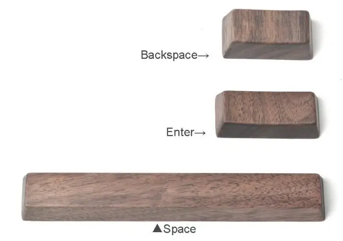 Keycap de Madeira para Teclado Barra de Espaço Mecânico Nogueira Sólida Keycaps Cereja mx Oem Esc - Imagem 2