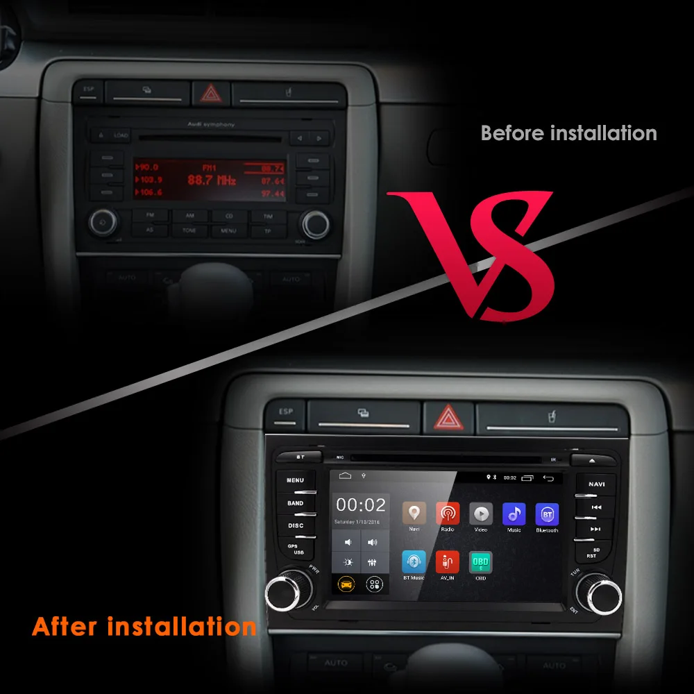 Perfect 2 Din Auto Radio Android 9.0 For Audi/A4/S4 2002-2008 Quad Cores RAM 2G 4G DSP Car Multimedia Video DVD Player GPS USB DVR FM/AM 2 Perfect 2 Din Auto Radio Android 9.0 For Audi/A4/S4 2002-2008 Quad Cores RAM 2G 4G DSP Car Multimedia Video DVD Player GPS USB DVR FM/AM 2