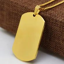 Suave tarjeta Ejército Hiphop hombre chapado en Oro de Oro colgante de Moda de Alta Calidad de 60 cm de cadena Larga declaración collar joyería de los hombres