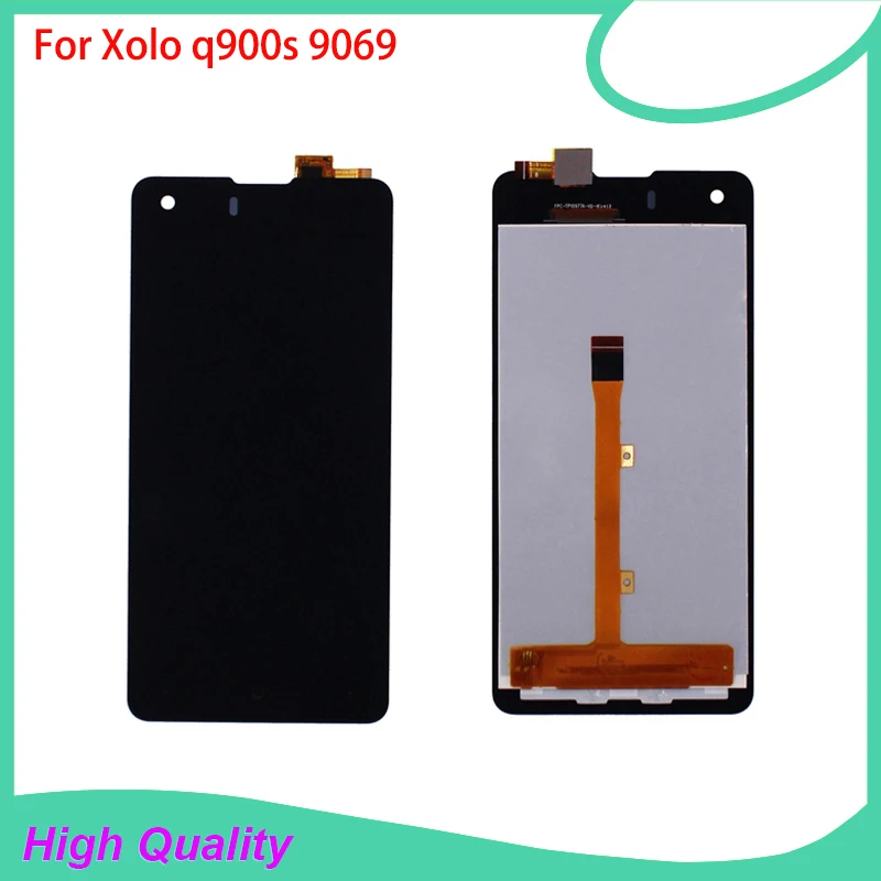 

LCD Display Touch Screen For Xolo q900s 9069 Black Color Mobile Phone LCDs Free Shipping