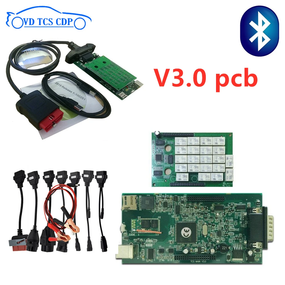 

VD TCS CDP V3.0 pcb 2016.00 keygen with bluetooth obd obd2 scanner for delphis vd ds150e cdp car truck diagnostic tool