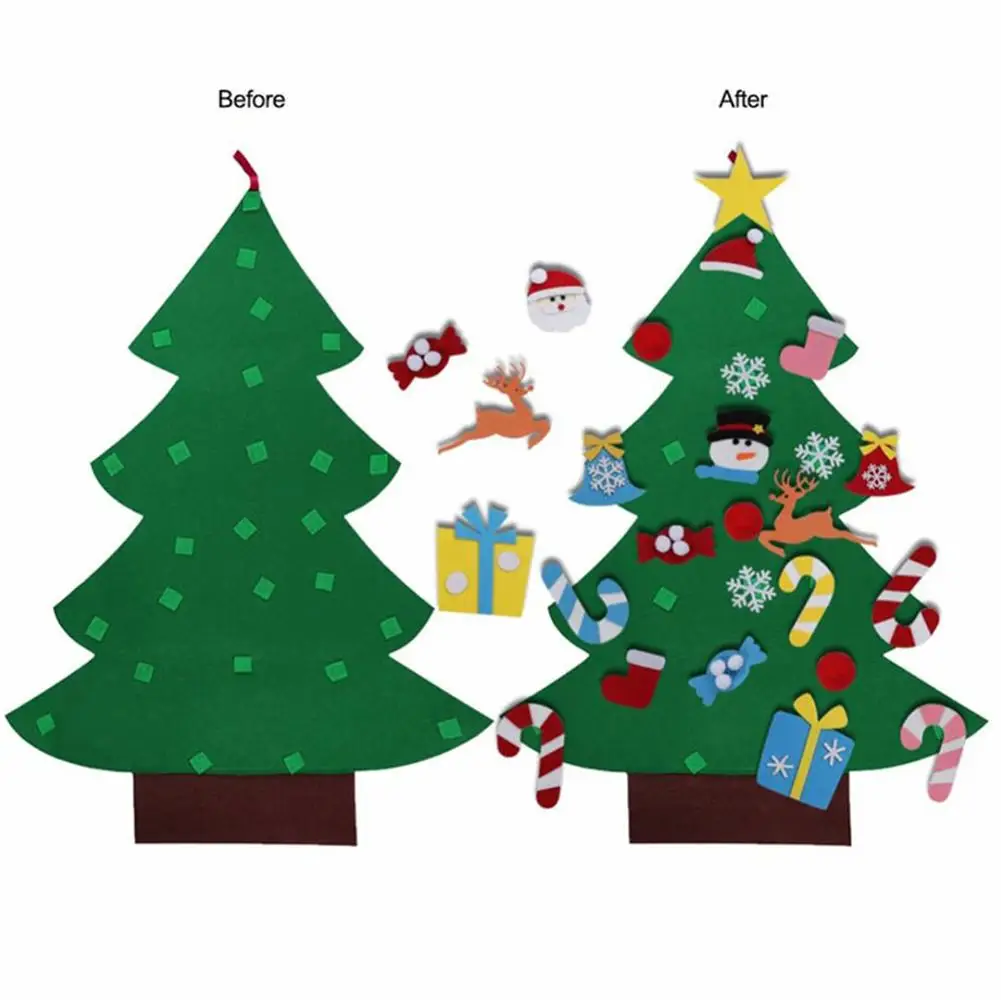 

DIY Felt Christmas Decorations Custom Mall Christmas Tree Pendant Hook and Loop Fastener Design Christmas Tree Decoration 20E