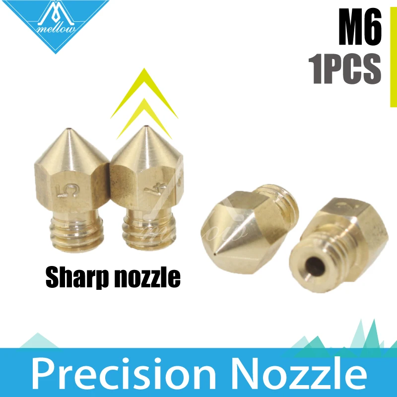 Reprap i3 3D طابعة MK8 الطارد M6 الخيوط النحاس فوهة 0.1 مللي متر-0.5 مللي متر رئيس ل 1.75 مللي متر creality cr-10 Anet A8 J-رئيس البثق