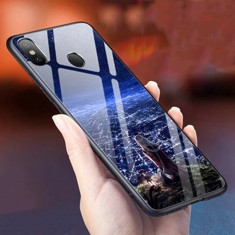 Чехол из закаленного стекла для Xiaomi Mi Mix 2 s чехол мягкая силиконовая рамка Жесткий