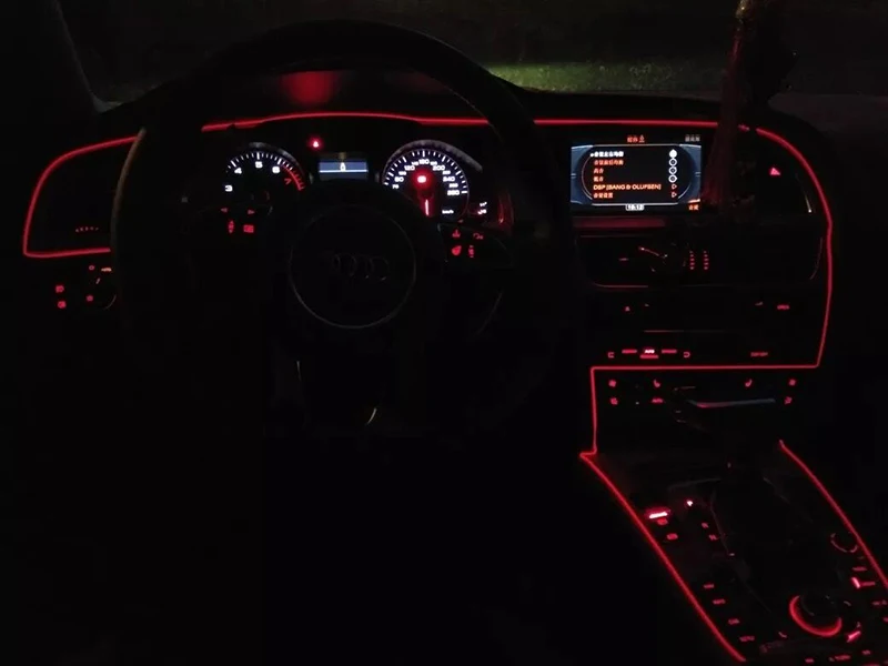 Гибкая неоновая лампа интерьер автомобиля атмосфера Светодиодные ленты света для Audi A1 A3 A4 A5 A6 A7 A8 Q2 Q3 Q5 Q7 Q8 R8 S3 S4 S5 S6 S7 S8 TT