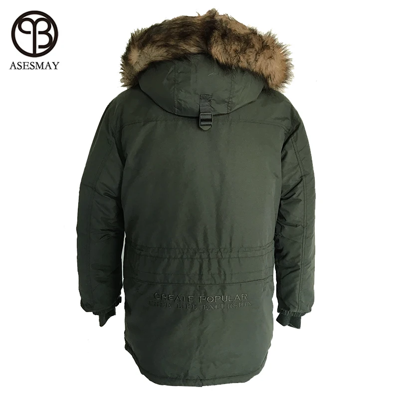Down Jacket Men Military Cotton Fabric White Duck Down Thick Outwear Waterproof Parka Jackets Snow Coat Asesmay Brand