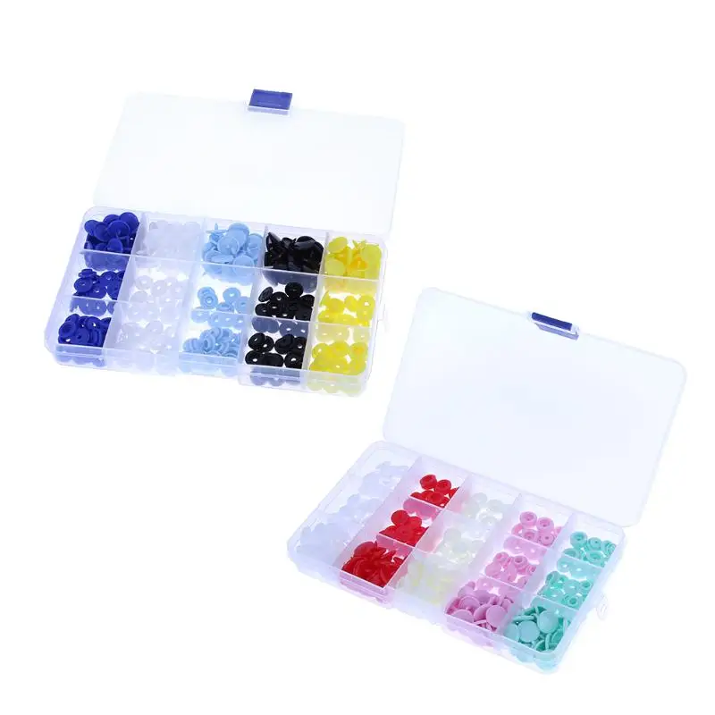 1Set Button Fastener Snap Press Plier Tools 150pcs T5 Plastic Resin Snap Buttons + Fastener Snap Pliers DIY Crafts Handwork