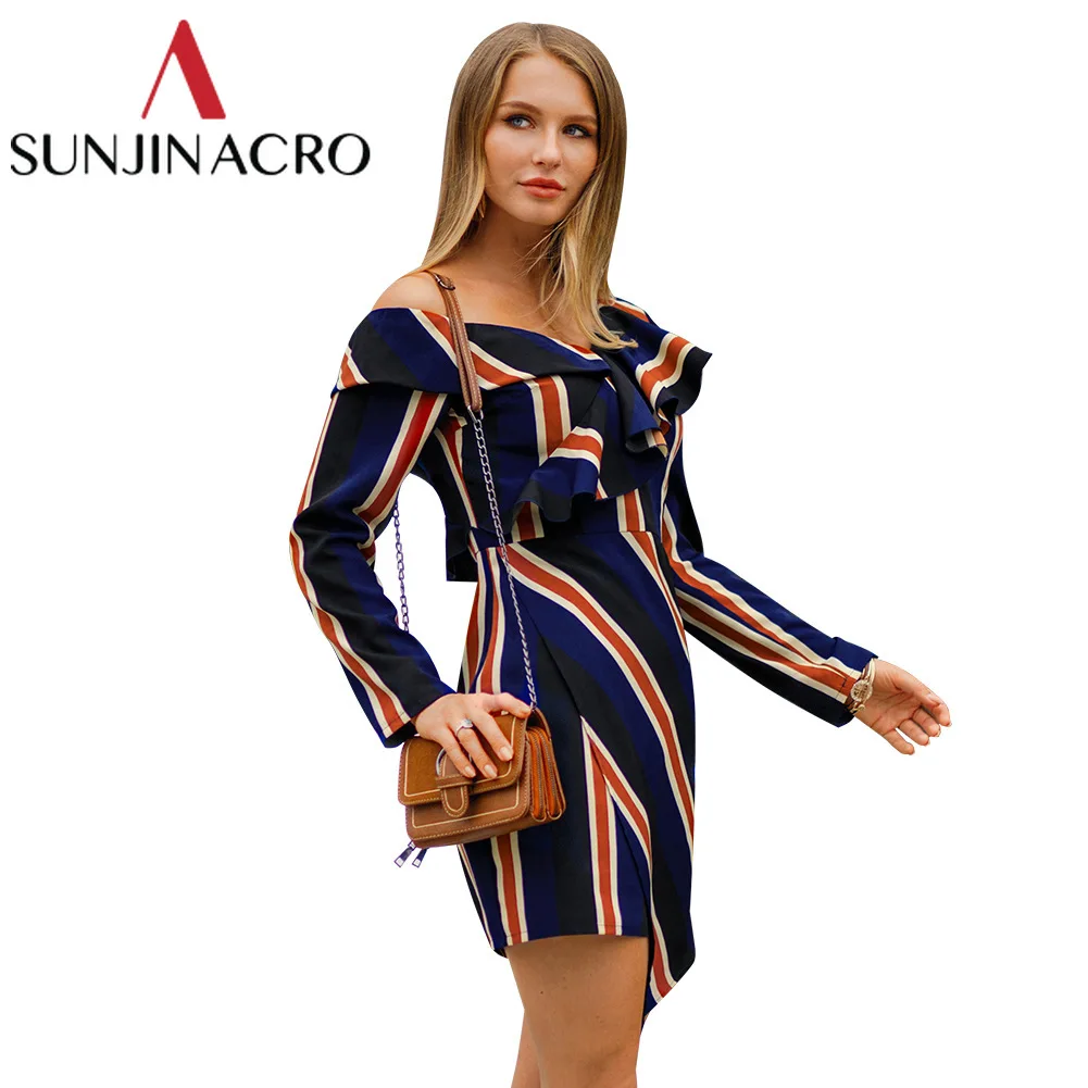Женское платье с открытой спиной SUNJINACRO винтажное пляжное в полоску открытыми
