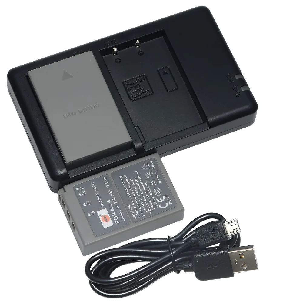 

DSTE Dual Slot Charger with 2PCS PS-BLS5 BLS-5 bls5 Battery for Olympus E-420 E-450 E-600 E-620 E-P1 E-PL1 E-PLE15 E-PM1