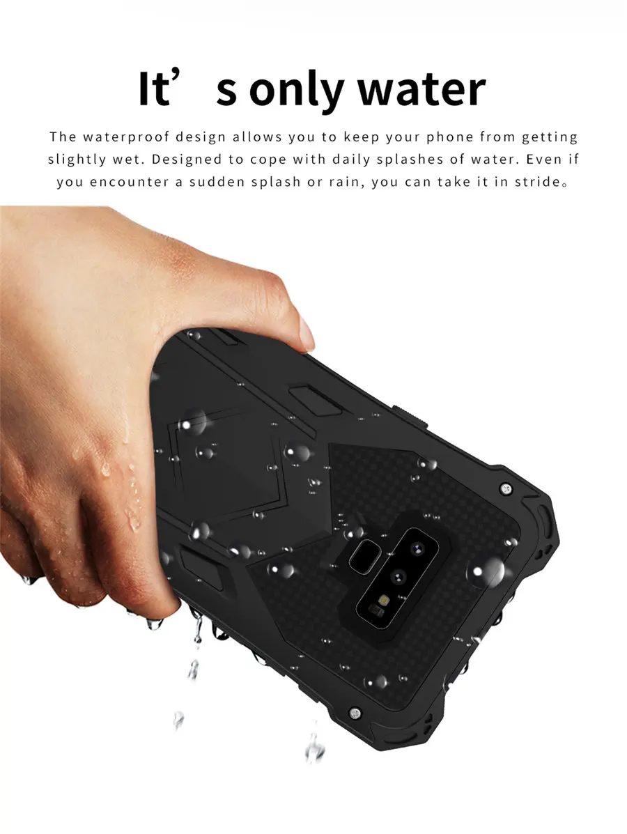 New Heavy Duty Case for Samsung Galaxy Note 9 Doom Armor Metal Case for Samsung Note 9 Original R-just Shockproof Cover (11)