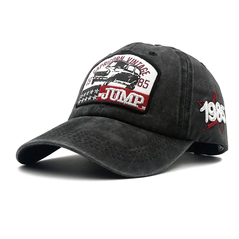 

New High Quality Women Baseball Cap Car Washed Cap Jump Letter Embroidery Bone Hats Vintage Men's Cap Snapback Hat