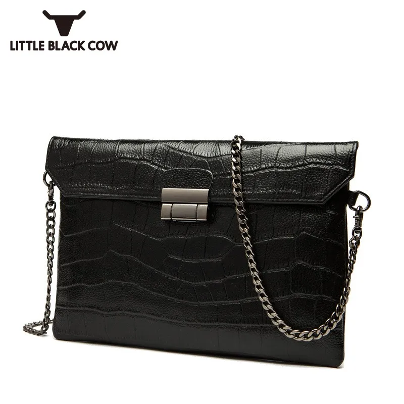 

Red Women Sheepskin Leather Handbags Sling Chain Bag Ladies Bags Shoulder Bag Female Envelope Tote Bags For Women Dames Tassen