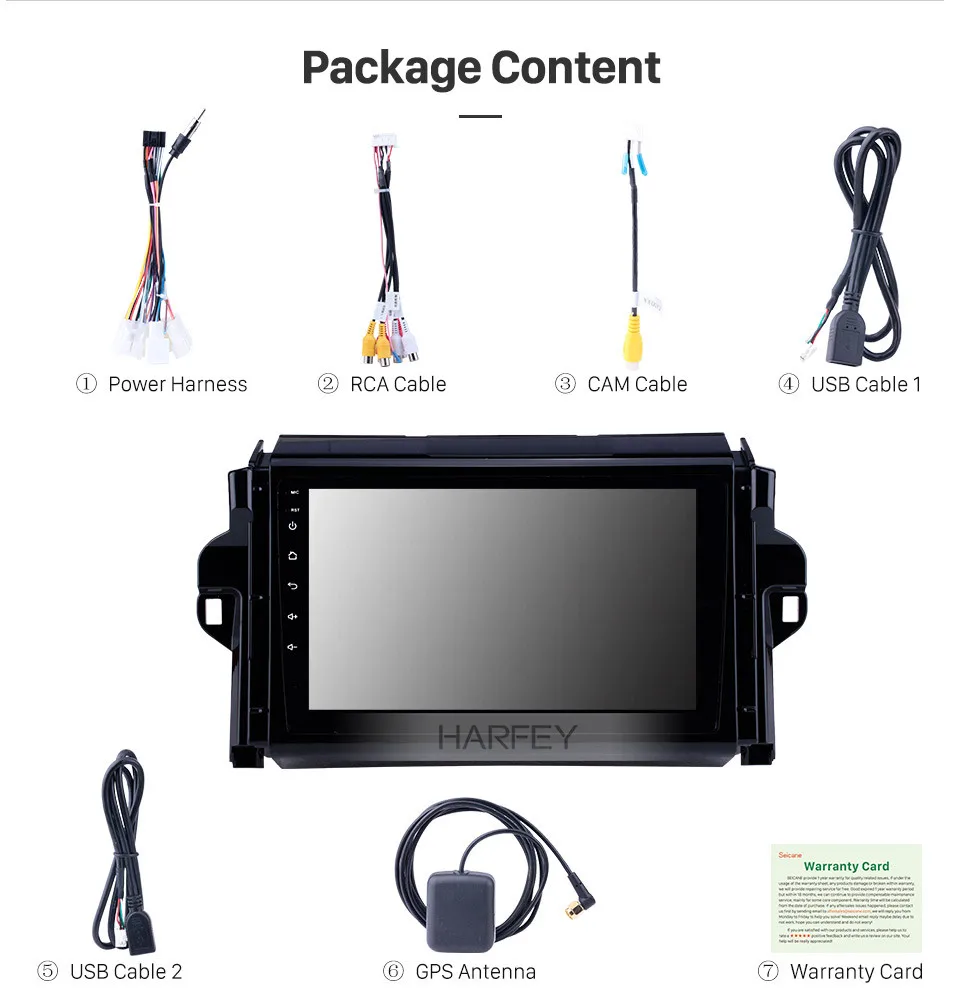 Excellent Harfey 2din 9"Android 8.1 GPS Car Radio For TOYOTA FORTUNER/COVERT 2015-2018 car Multimedia Player Wifi HD Touchscreen Head Unit 18
