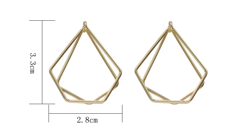 AOMU дизайн простые шикарные абстрактные неровные металлические линии многоугольные геометрические накладные треугольные серьги-гвоздики для женщин и девушек