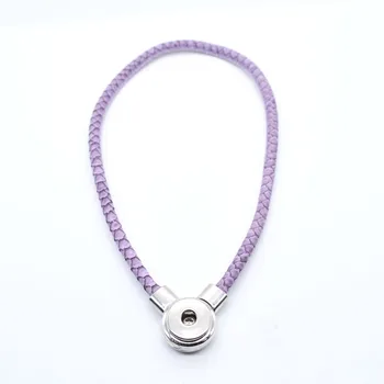 

2019 Fashion Jewelry Green Leather Necklace Magnetic Snap Button Pendants for 18mm Snaps Snaps Button Jewelry