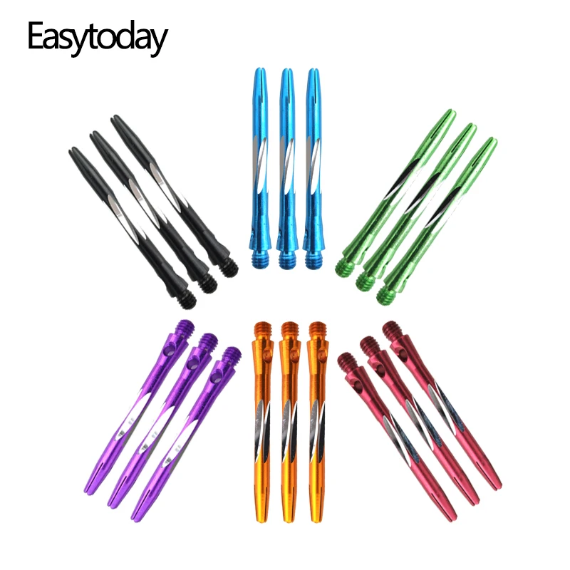 Easytoday 18Pcs/set Darts Accessories Shafts Six Colors Darts Shaft Aluminum Darts Professional Accessories Wholesale