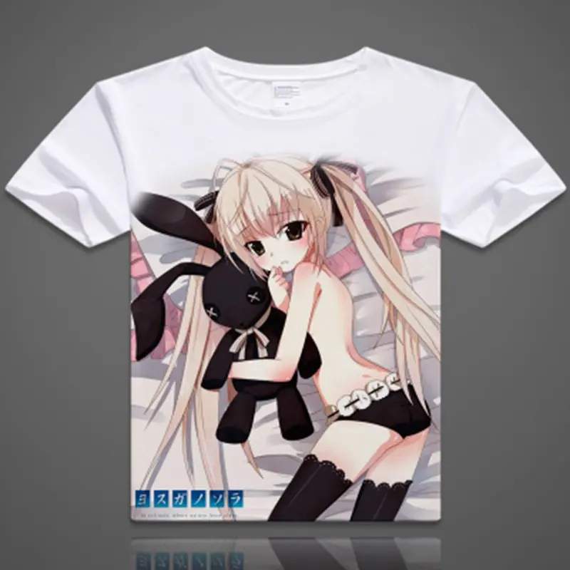Фото Футболки с принтом аниме Yosuga no Sora Kasugano футболки для косплея Haruka коротким рукавом Футболки с принтом аниме Yosuga no Sora Kasugano футболки для косплея Haruka коротким рукавом